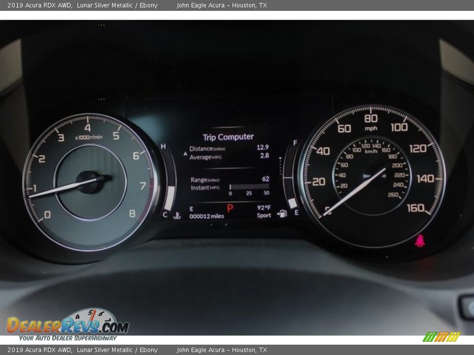2019 Acura RDX AWD Lunar Silver Metallic / Ebony Photo #36