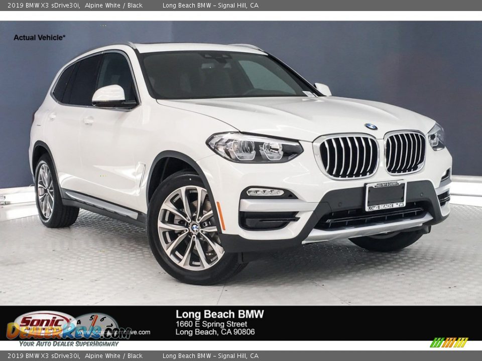 2019 BMW X3 sDrive30i Alpine White / Black Photo #1