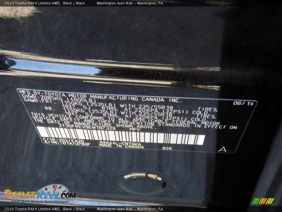 2014 Toyota RAV4 Limited AWD Black / Black Photo #29