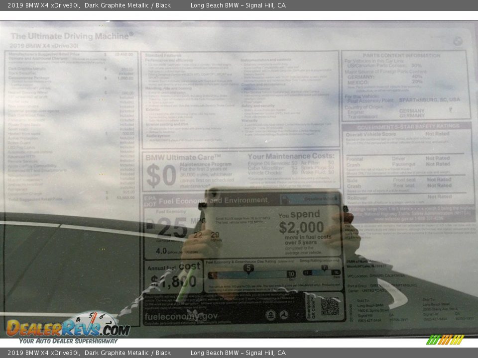 2019 BMW X4 xDrive30i Dark Graphite Metallic / Black Photo #11