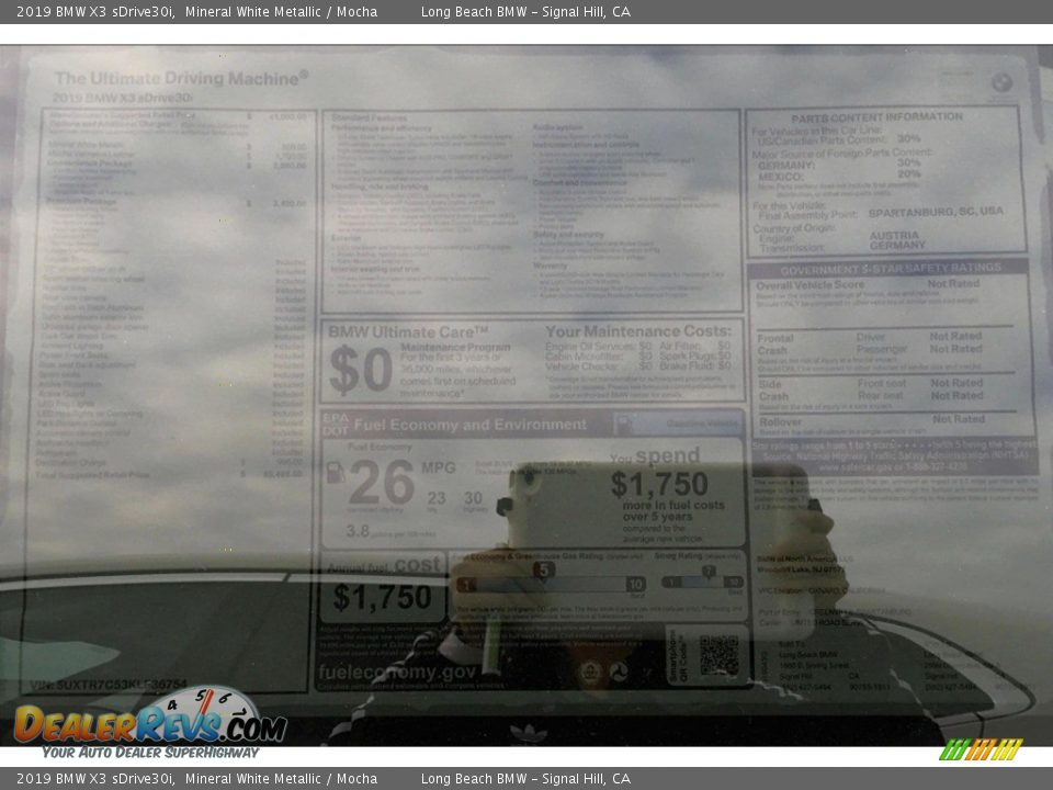 2019 BMW X3 sDrive30i Mineral White Metallic / Mocha Photo #11