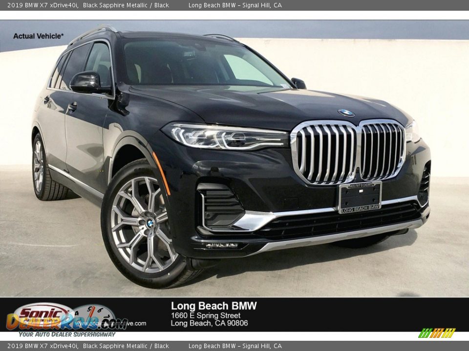 2019 BMW X7 xDrive40i Black Sapphire Metallic / Black Photo #1