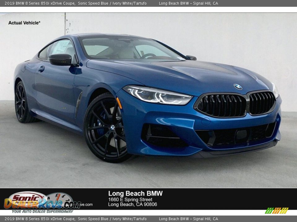 2019 BMW 8 Series 850i xDrive Coupe Sonic Speed Blue / Ivory White/Tartufo Photo #1