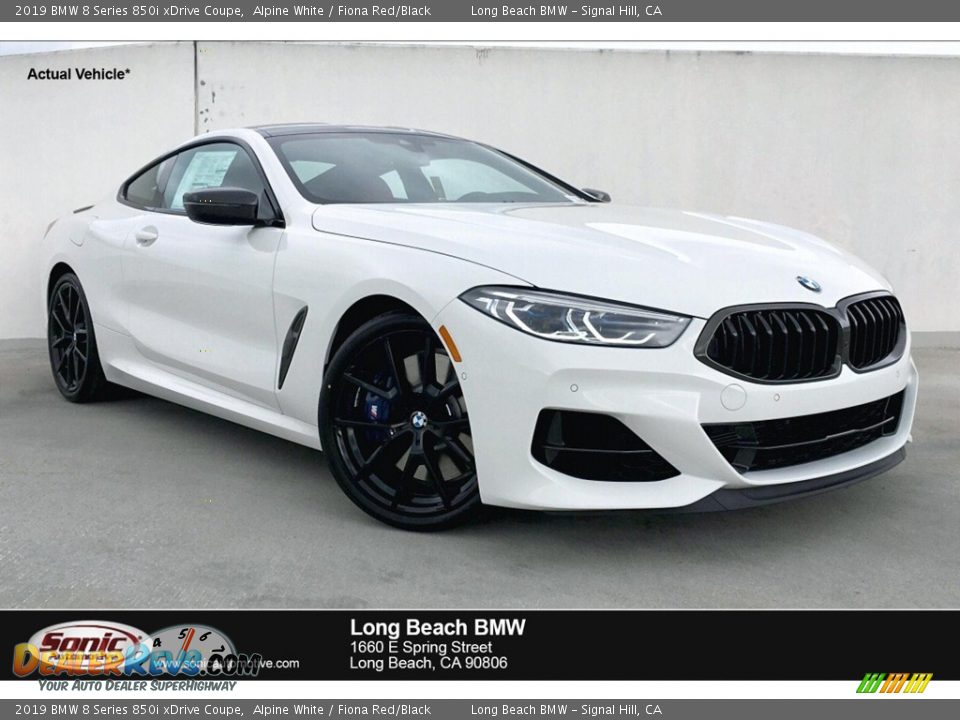 2019 BMW 8 Series 850i xDrive Coupe Alpine White / Fiona Red/Black Photo #1