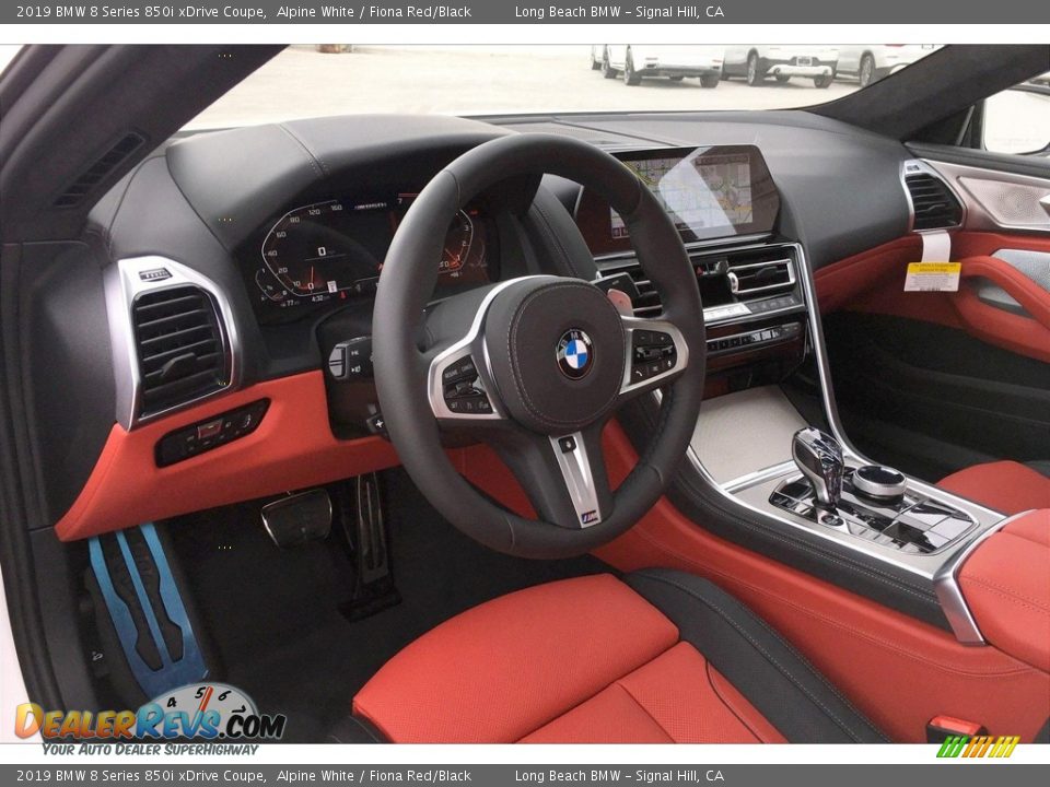 2019 BMW 8 Series 850i xDrive Coupe Alpine White / Fiona Red/Black Photo #6