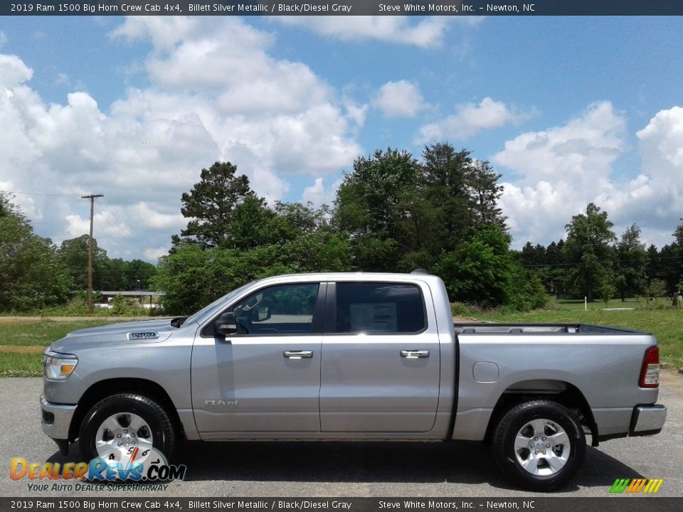 2019 Ram 1500 Big Horn Crew Cab 4x4 Billett Silver Metallic / Black/Diesel Gray Photo #1