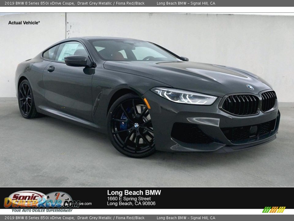 2019 BMW 8 Series 850i xDrive Coupe Dravit Grey Metallic / Fiona Red/Black Photo #1