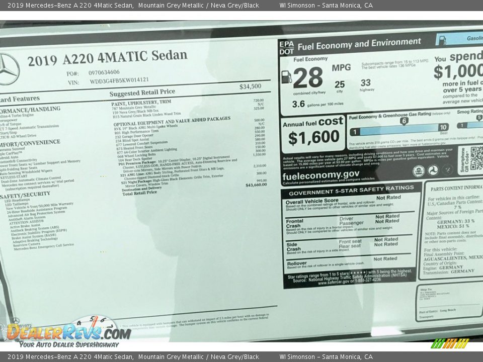 2019 Mercedes-Benz A 220 4Matic Sedan Mountain Grey Metallic / Neva Grey/Black Photo #10