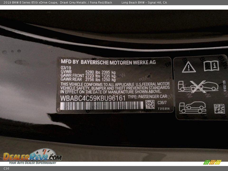 BMW Color Code C36 Dravit Grey Metallic