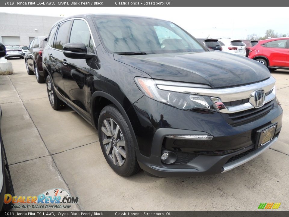 2019 Honda Pilot EX-L AWD Crystal Black Pearl / Black Photo #3