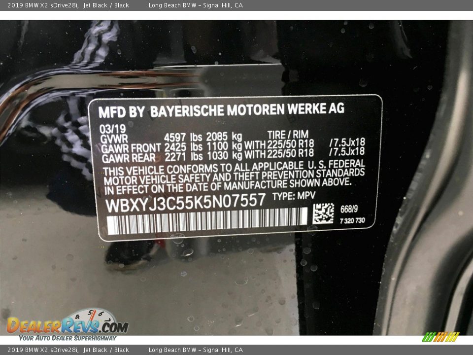 2019 BMW X2 sDrive28i Jet Black / Black Photo #11