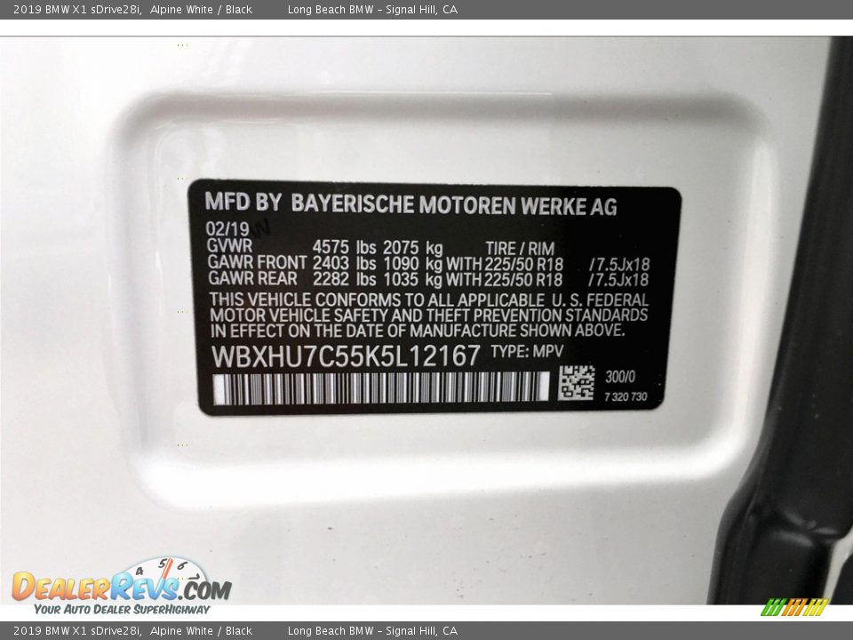 2019 BMW X1 sDrive28i Alpine White / Black Photo #11