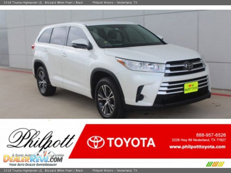 2018 Toyota Highlander LE Blizzard White Pearl / Black Photo #1