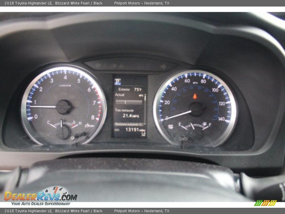 2018 Toyota Highlander LE Blizzard White Pearl / Black Photo #25