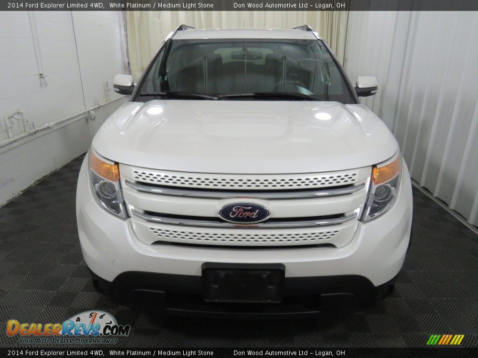 2014 Ford Explorer Limited 4WD White Platinum / Medium Light Stone Photo #6