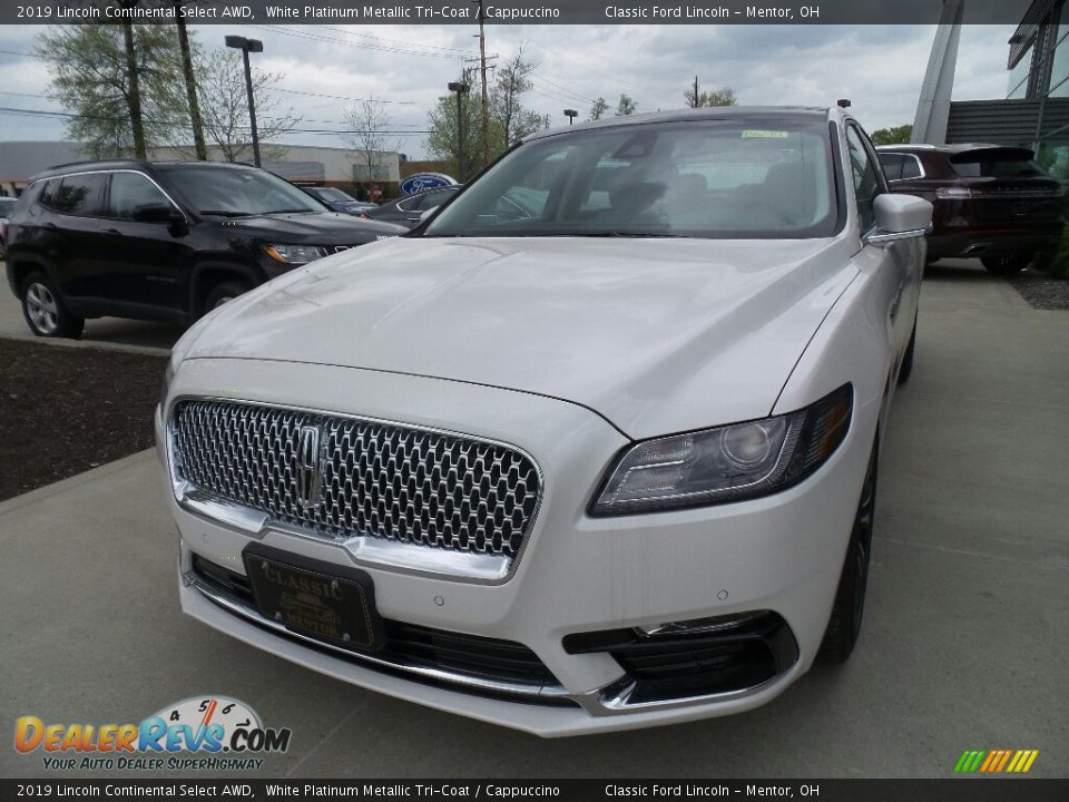 2019 Lincoln Continental Select AWD White Platinum Metallic Tri-Coat / Cappuccino Photo #1