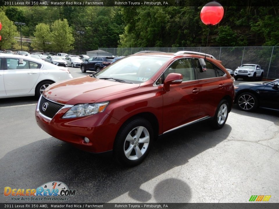 2011 Lexus RX 350 AWD Matador Red Mica / Parchment Photo #3