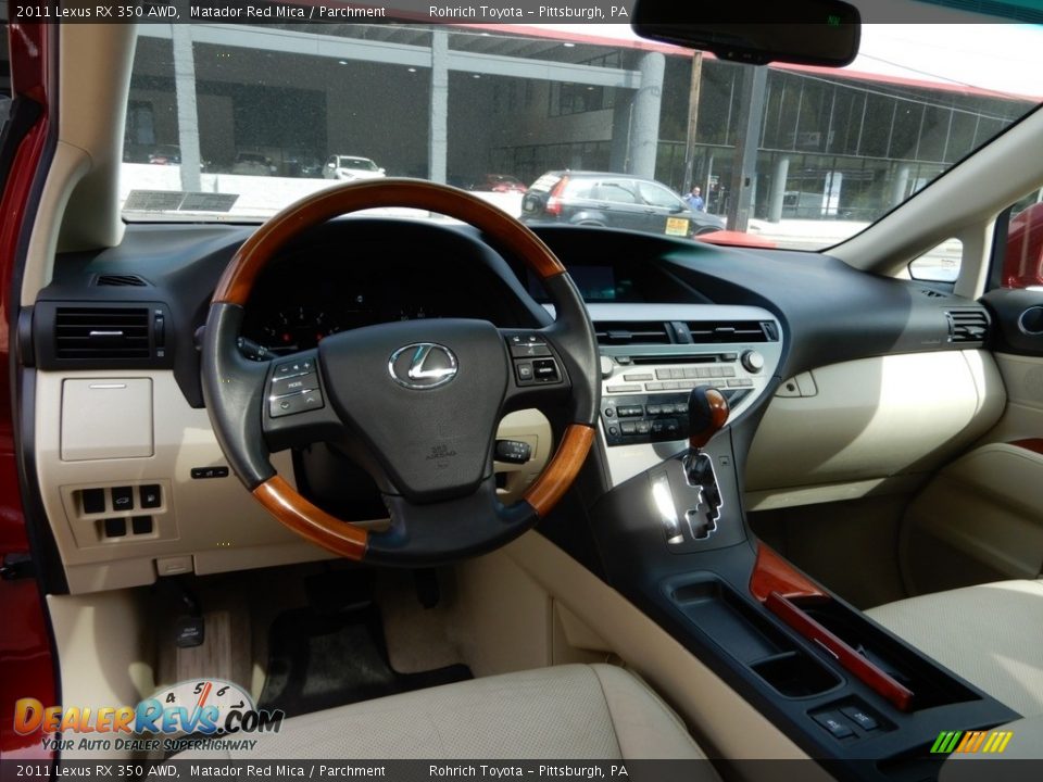 2011 Lexus RX 350 AWD Matador Red Mica / Parchment Photo #8