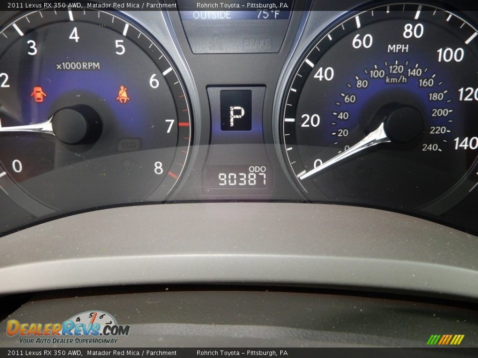 2011 Lexus RX 350 AWD Matador Red Mica / Parchment Photo #10