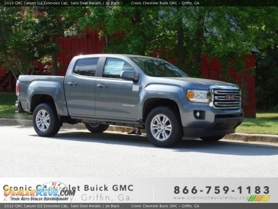 2019 GMC Canyon SLE Extended Cab Satin Steel Metallic / Jet Black Photo #1