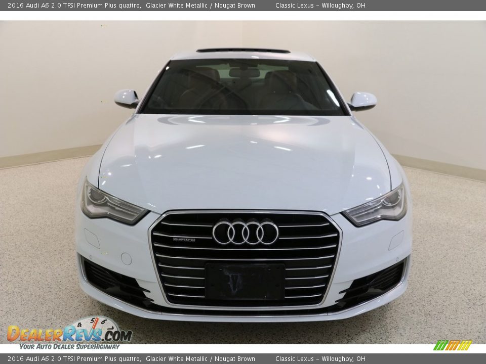 2016 Audi A6 2.0 TFSI Premium Plus quattro Glacier White Metallic / Nougat Brown Photo #2