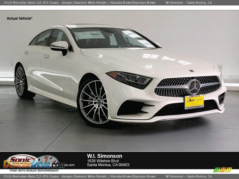 2019 Mercedes-Benz CLS 450 Coupe designo Diamond White Metallic / Marsala Brown/Espresso Brown Photo #1