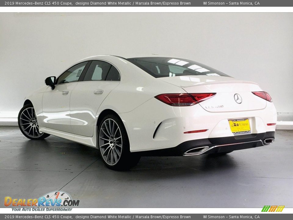 2019 Mercedes-Benz CLS 450 Coupe designo Diamond White Metallic / Marsala Brown/Espresso Brown Photo #2
