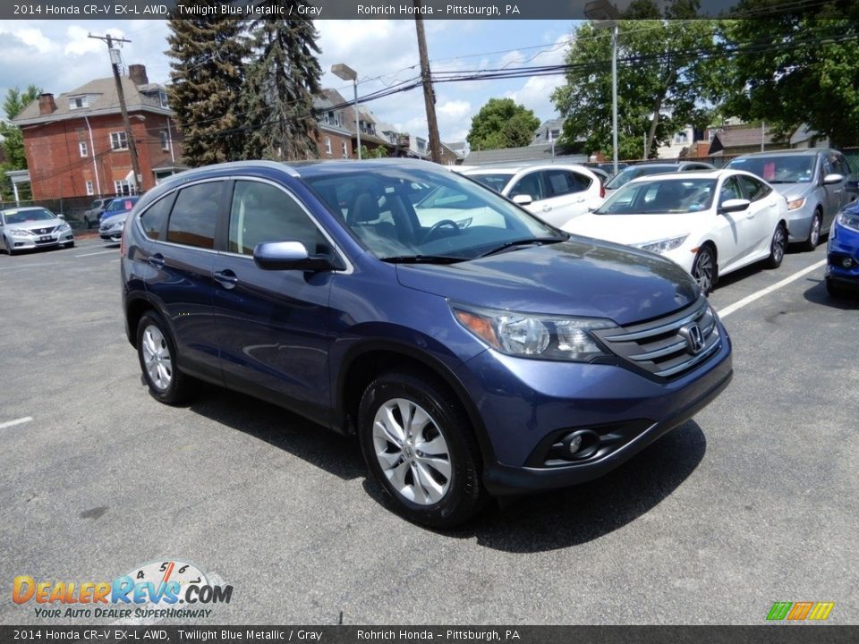 2014 Honda CR-V EX-L AWD Twilight Blue Metallic / Gray Photo #1