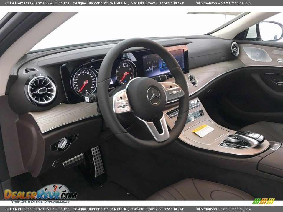 2019 Mercedes-Benz CLS 450 Coupe designo Diamond White Metallic / Marsala Brown/Espresso Brown Photo #4