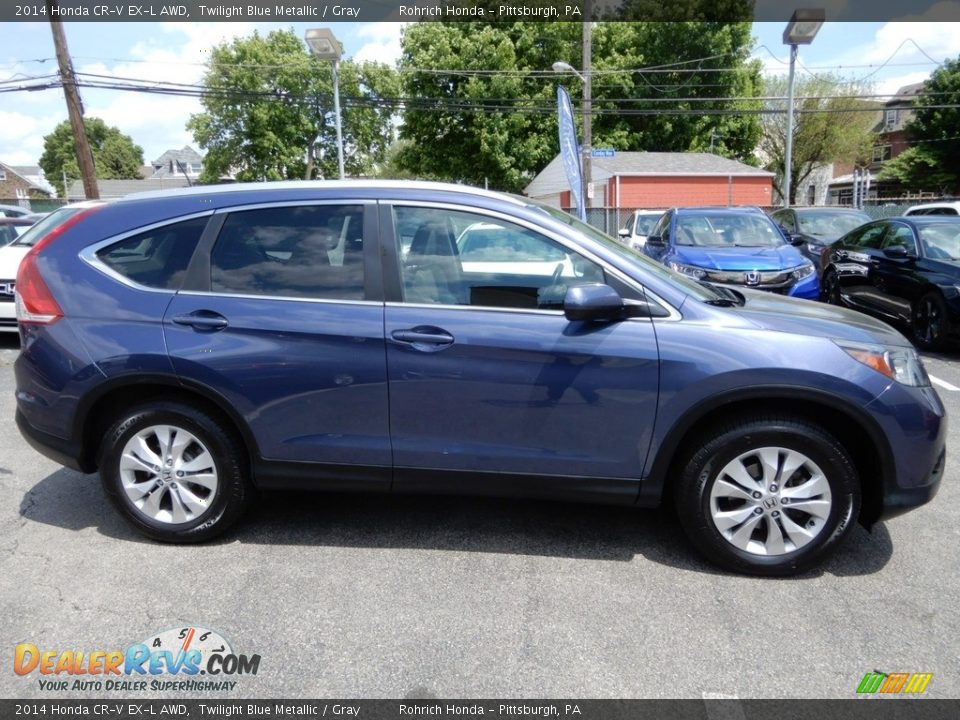 2014 Honda CR-V EX-L AWD Twilight Blue Metallic / Gray Photo #2