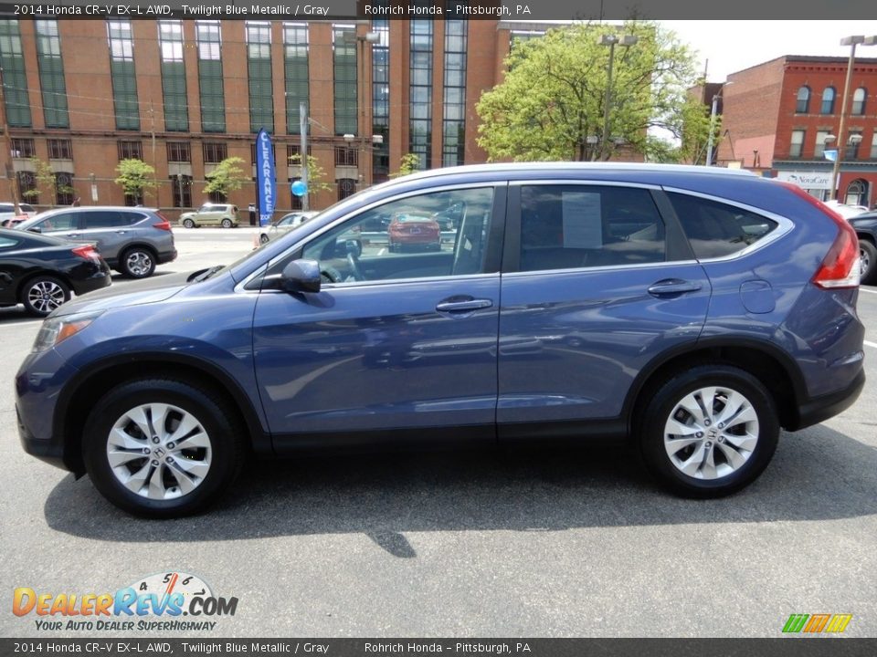 2014 Honda CR-V EX-L AWD Twilight Blue Metallic / Gray Photo #4