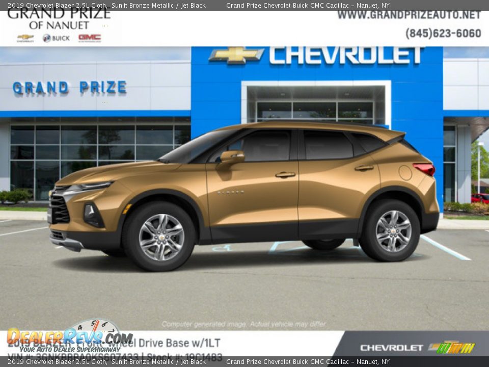 2019 Chevrolet Blazer 2.5L Cloth Sunlit Bronze Metallic / Jet Black Photo #3