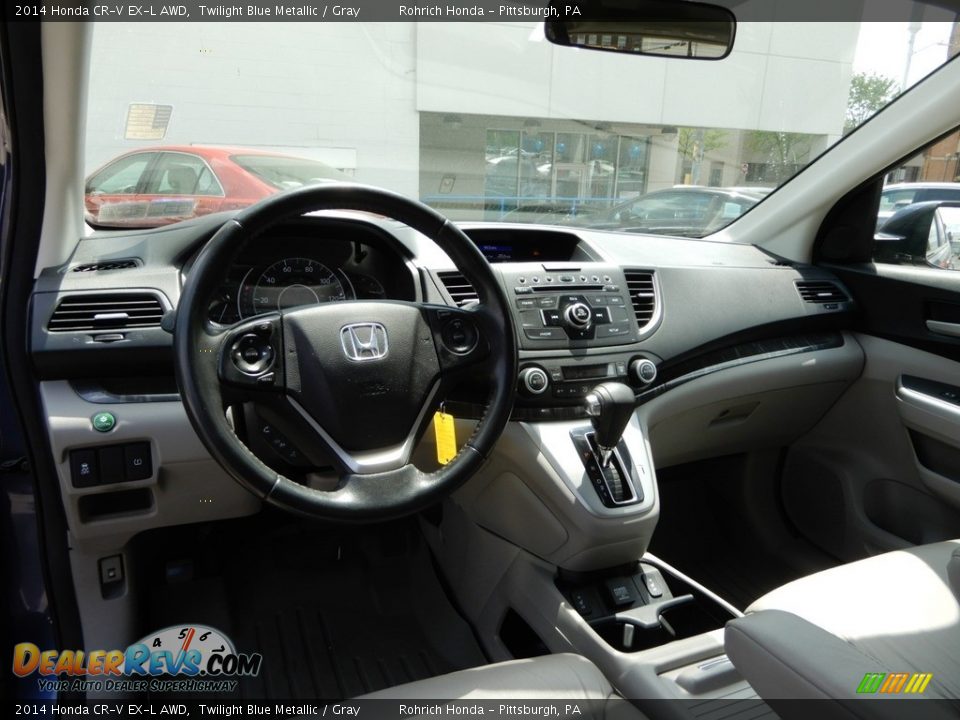 2014 Honda CR-V EX-L AWD Twilight Blue Metallic / Gray Photo #8