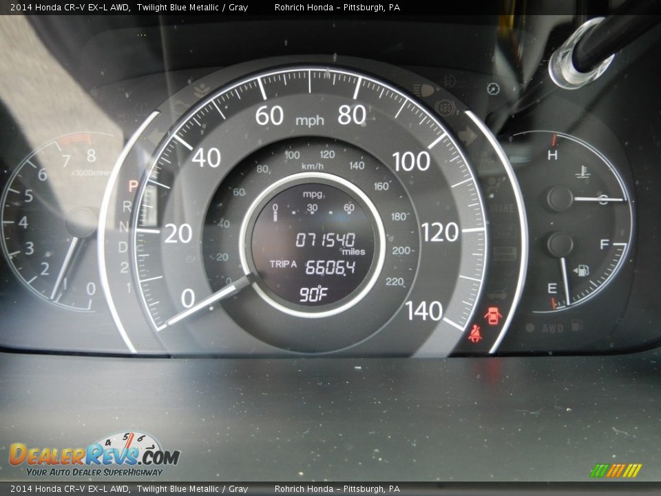 2014 Honda CR-V EX-L AWD Twilight Blue Metallic / Gray Photo #10
