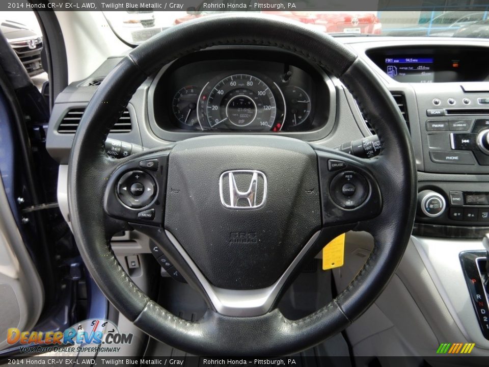 2014 Honda CR-V EX-L AWD Twilight Blue Metallic / Gray Photo #22