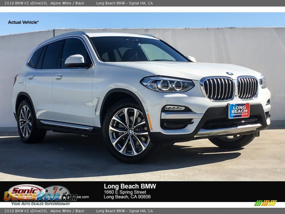 2019 BMW X3 sDrive30i Alpine White / Black Photo #1