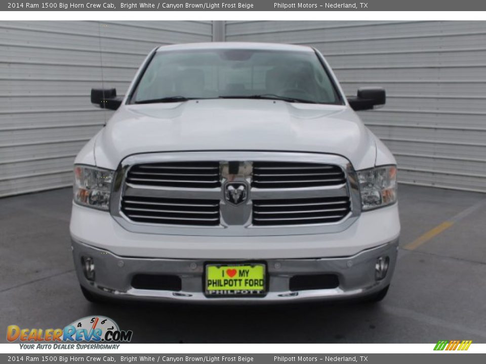 2014 Ram 1500 Big Horn Crew Cab Bright White / Canyon Brown/Light Frost Beige Photo #3