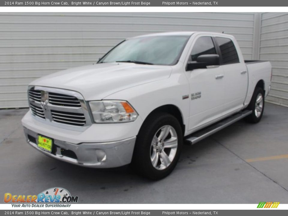 2014 Ram 1500 Big Horn Crew Cab Bright White / Canyon Brown/Light Frost Beige Photo #4