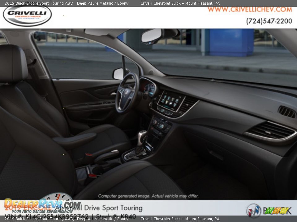 2019 Buick Encore Sport Touring AWD Deep Azure Metallic / Ebony Photo #6