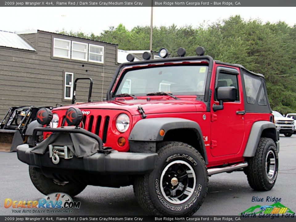 2009 Jeep Wrangler X 4x4 Flame Red / Dark Slate Gray/Medium Slate Gray Photo #1