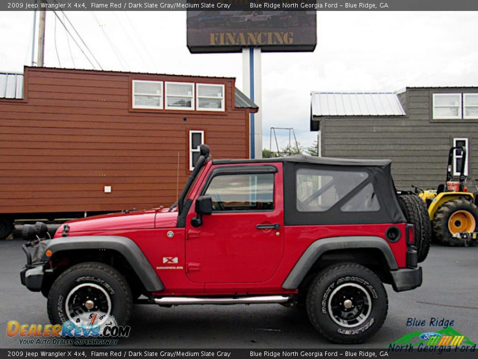 2009 Jeep Wrangler X 4x4 Flame Red / Dark Slate Gray/Medium Slate Gray Photo #2