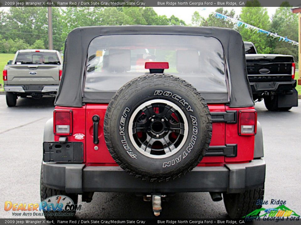 2009 Jeep Wrangler X 4x4 Flame Red / Dark Slate Gray/Medium Slate Gray Photo #4