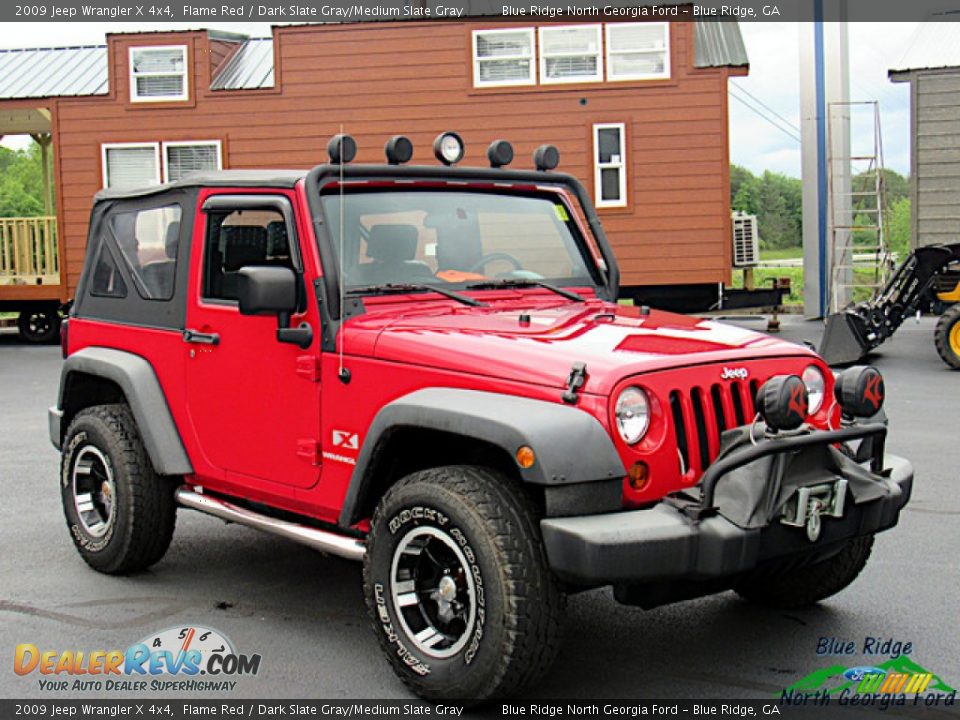 2009 Jeep Wrangler X 4x4 Flame Red / Dark Slate Gray/Medium Slate Gray Photo #7