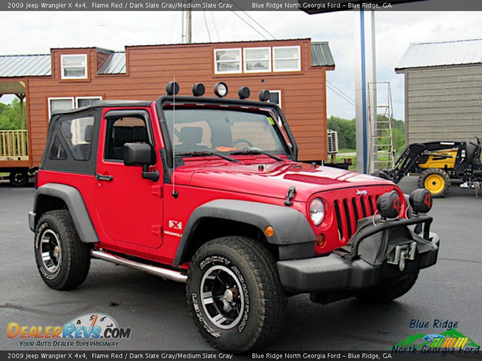 2009 Jeep Wrangler X 4x4 Flame Red / Dark Slate Gray/Medium Slate Gray Photo #14