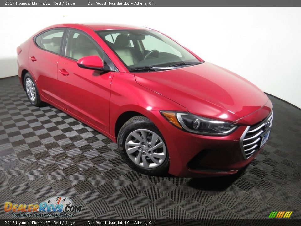 2017 Hyundai Elantra SE Red / Beige Photo #2