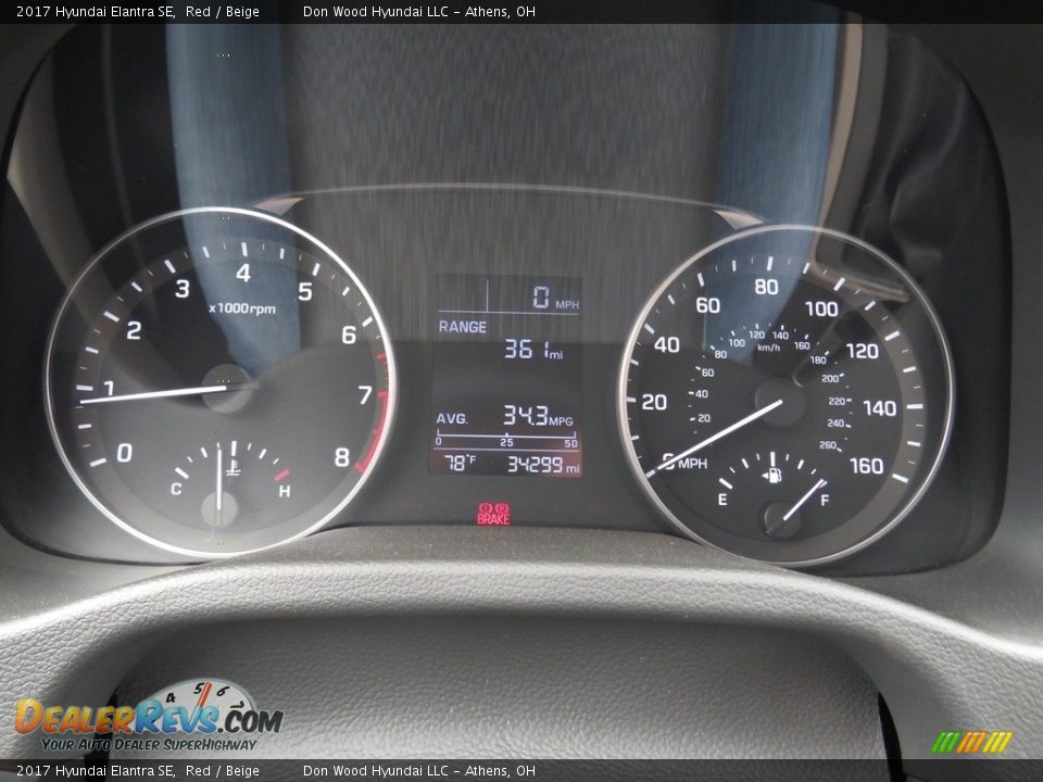 2017 Hyundai Elantra SE Red / Beige Photo #31