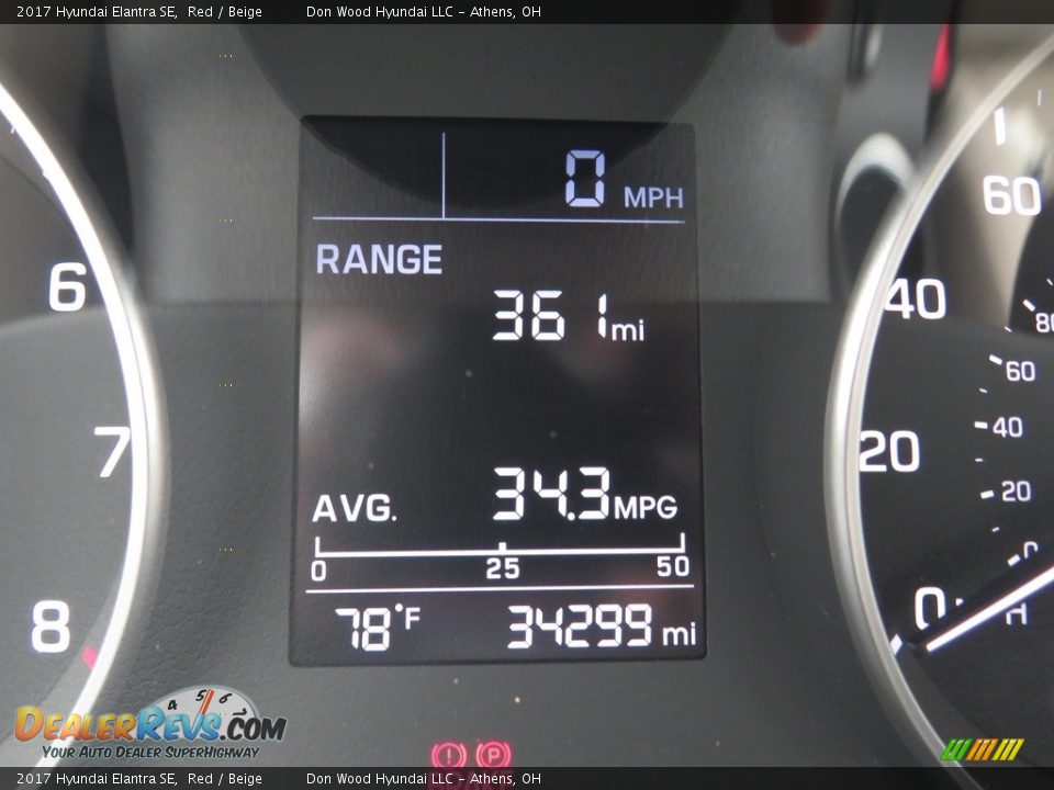 2017 Hyundai Elantra SE Red / Beige Photo #32