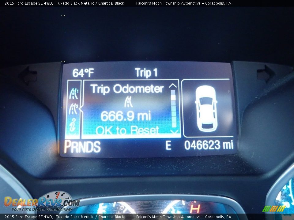 2015 Ford Escape SE 4WD Tuxedo Black Metallic / Charcoal Black Photo #24