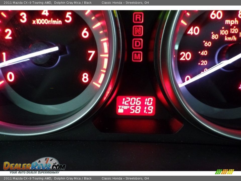 2011 Mazda CX-9 Touring AWD Dolphin Gray Mica / Black Photo #36