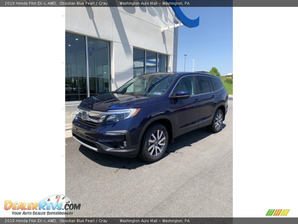 2019 Honda Pilot EX-L AWD Obsidian Blue Pearl / Gray Photo #2